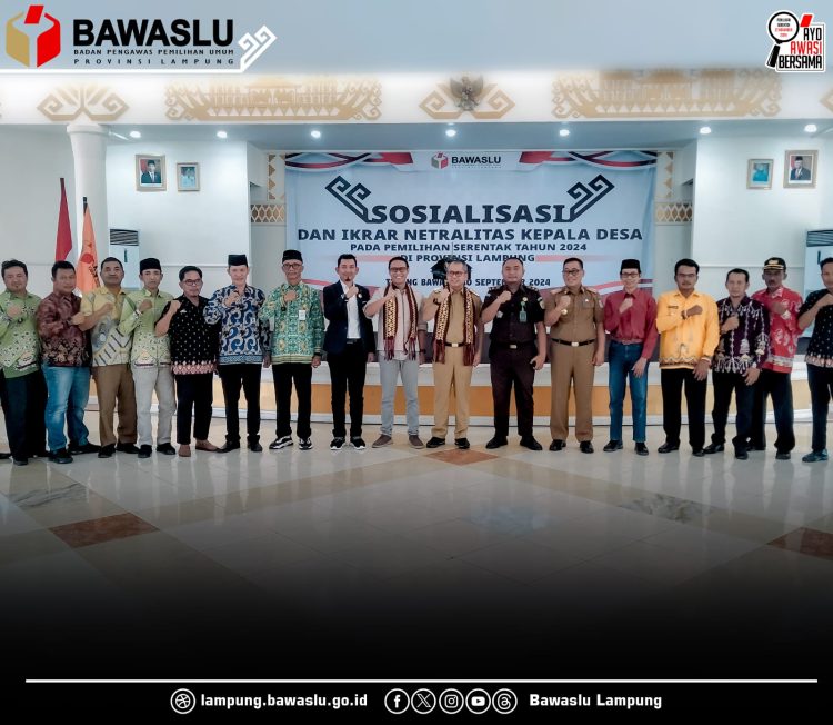 Netralitas Kepala Kampung dan Lurah Jadi Sorotan Menjelang Pilkada 2024, Bawaslu Lampung Gelar Ikrar Netralitas di Tulang Bawang