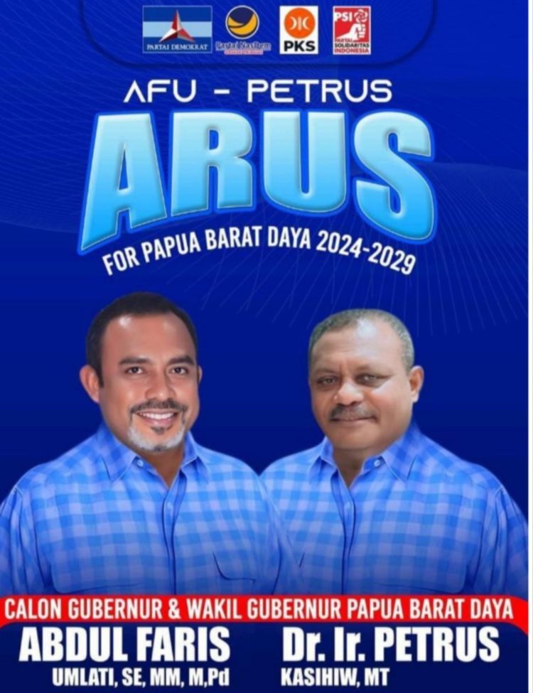Abdul Faris Umlati-Petrus Kasihiw Kuasai Pilgub Papua Barat Daya dengan Kemenangan Telak