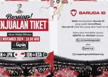 PSSI Umumkan Harga Tiket Timnas Indonesia Melawan Jepang dan Arab Saudi: Penjualan Mulai 2 November