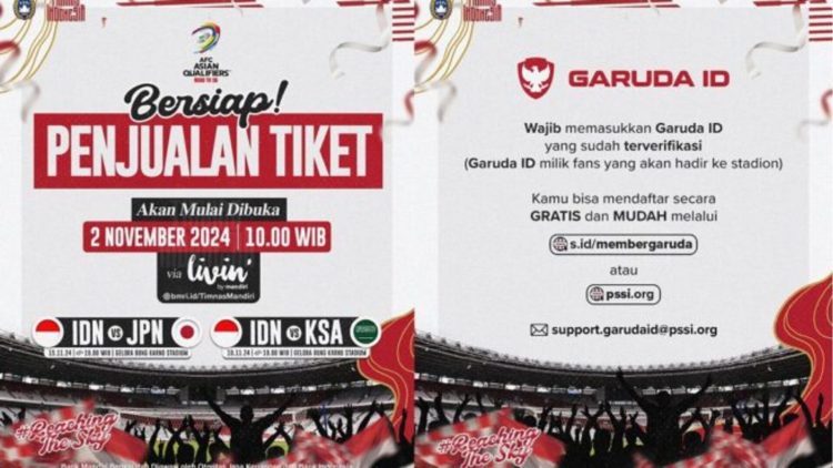 PSSI Umumkan Harga Tiket Timnas Indonesia Melawan Jepang dan Arab Saudi: Penjualan Mulai 2 November
