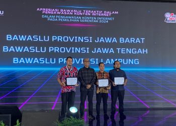 Bawaslu Lampung Raih Penghargaan Teraktif dalam Pengawasan Konten Internet Pemilu 2024