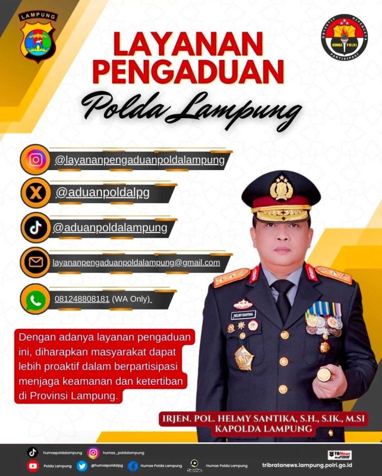 Polda Lampung Perkuat Layanan Pengaduan Digital 24 Jam untuk Meningkatkan Pelayanan Publik