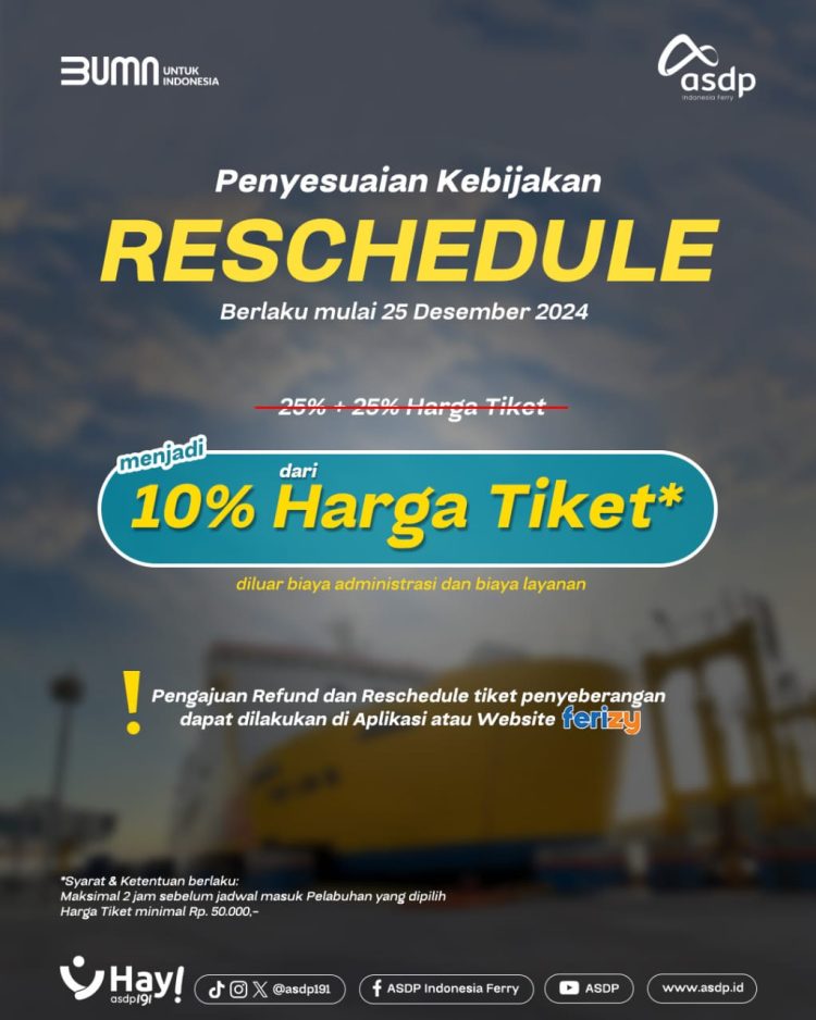 ASDP Permudah Refund dan Reschedule Tiket, Perjalanan Jadi Makin Fleksibel!