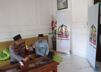 Polres Lampung Selatan Silaturahmi dengan KH. Nur Mahfud, Perkuat Pengamanan Lebaran