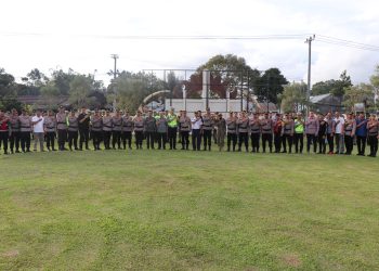 Kapolres Lampung Barat Pimpin Apel Kesiapan Pengamanan Malam Takbir