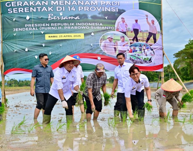 Bupati Egi Turun Sawah, Lampung Selatan Ambil Bagian dalam Gerakan Tanam Padi Nasional