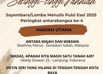 Isbedy Stiawan ZS Ukir Prestasi di Sabah, Juara 2 Sayembara Puisi Esai Antarbangsa
