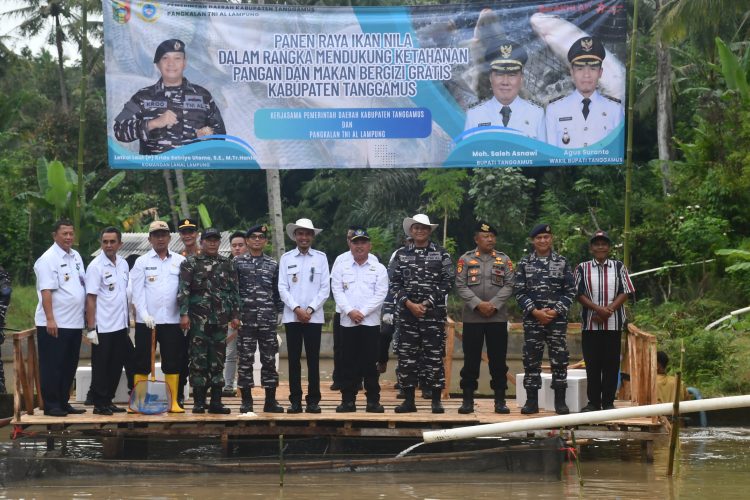 Lanal Lampung dan Pemkab Tanggamus Gelar Panen Raya Ikan Nila, Perkuat Ketahanan Pangan dan Ekonomi Lokal