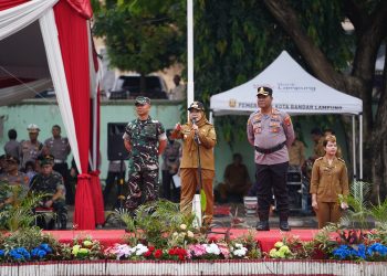 Apel Tiga Pilar, Simbol Kuatnya Kolaborasi Pemkot, TNI, dan Polri Jaga Keamanan Bandar Lampung