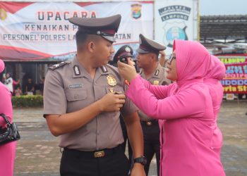 Kapolres Pimpin Korp Raport, 38 Personel Polres Lampung Selatan Naik Pangkat