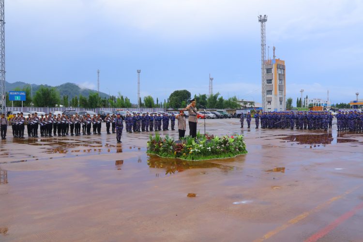 Tabur Bunga di Laut, Sat Polairud Polres Pesawaran Kenang Jasa Pahlawan di Hari Bhayangkara ke-79