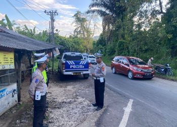 Jaga Kenyamanan Libur Akhir Pekan, Satlantas Pesawaran Amankan Jalur Wisata Pesisir