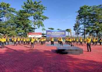Jaga Stamina dan Kekompakan, Polres Pesawaran Gelar Olahraga Pagi Penuh Semangat