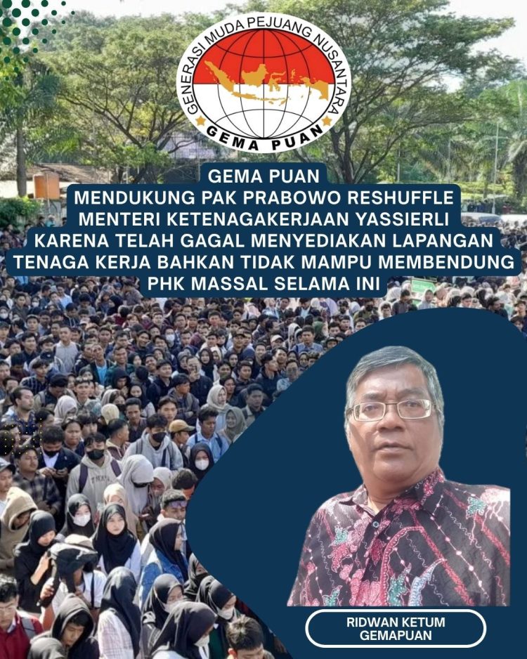 Gema Puan Desak Presiden Prabowo Reshuffle Menaker Yassierli: Dinilai Gagal Atasi Gelombang PHK