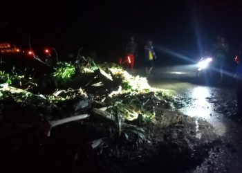 Erosi Air Hantam Ruas Jalan Wisata Ketapang, Material Longsor Timbun Jalan Utama