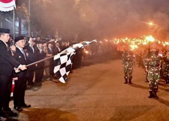 Pawai Obor HUT ke-80 RI di Lampung Selatan: Lautan Api Semarakkan Semangat Kemerdekaan