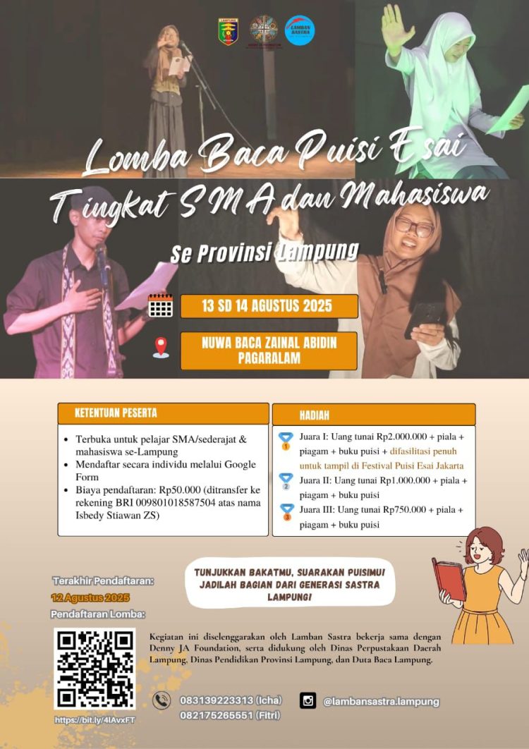 Pendaftaran Lomba Baca Puisi Esai Resmi Dibuka, Fitri: Tutup 12 Agustus