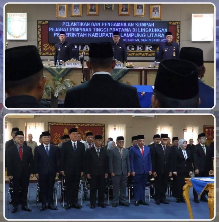 Hamartoni Lantik 17 Pejabat Eselon II di Lingkungan Pemkab Lampung Utara