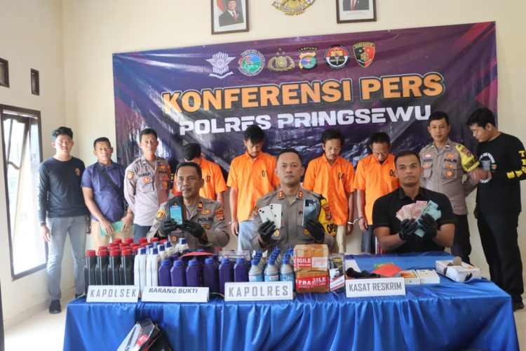 Polres Pringsewu Ungkap Dua Kasus Pencurian, Empat Pelaku Ditangkap dan Barang Bukti Diamankan