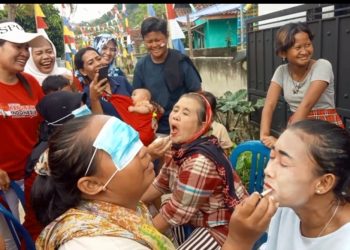 Lomba Nangkep Bebek dan Rias Wajah Hibur Warga Desa Sukajaya Lempasing