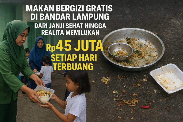 Makan Bergizi Gratis di Bandar Lampung: Janji Sehat, Realita Memilukan, dan Rp45 Juta yang Terbuang Setiap Hari