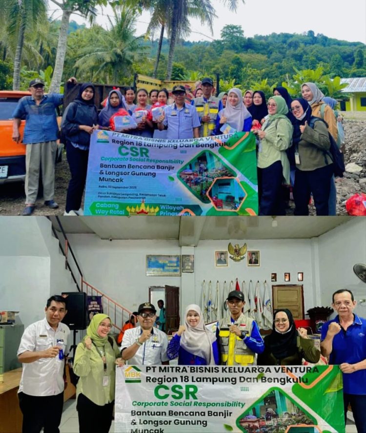 PT Mitra Bisnis Keluarga Ventura Wujudkan Kepedulian Sosial Melalui CSR Bencana Banjir dan Longsor di Pesawaran