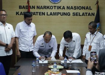 BNNK Lampung Selatan dan Lapas Narkotika Kelas IIA Bandar Lampung Tandatangani PKS, Perkuat P4GN di Wilayah Lampung Selatan