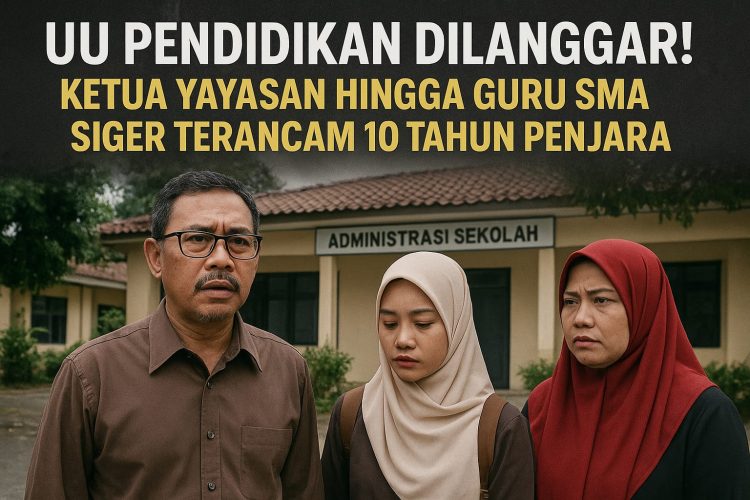 UU Pendidikan Dilanggar! SMA Siger Bandar Lampung Disebut Sekolah Ilegal, Ketua Yayasan hingga Guru Bisa Terjerat 10 Tahun Penjara