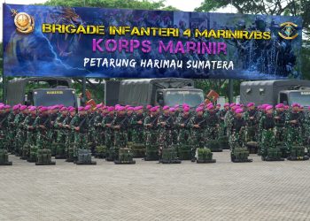 Siap Sukseskan HUT ke-80 TNI, Danbrigif 4 Marinir/BS Pimpin Apel Kesiapan Personel dan Material di Pesawaran
