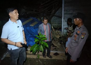 Gerak Cepat Polsek Semaka Tangani Dampak Gempa Magnitudo 4,5 di Tanggamus, 9 Rumah Rusak