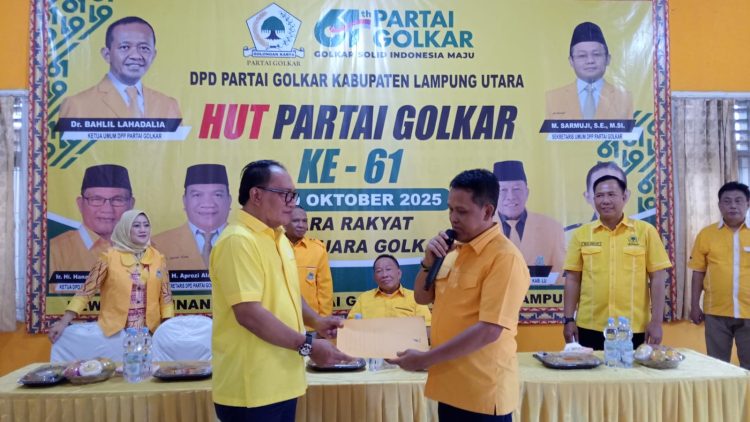 Golkar Lampung Utara Reshuffle! Aprozi Alam Resmi Jadi Plt Ketua, Siap Gaspol Bawa Partai Makin Solid