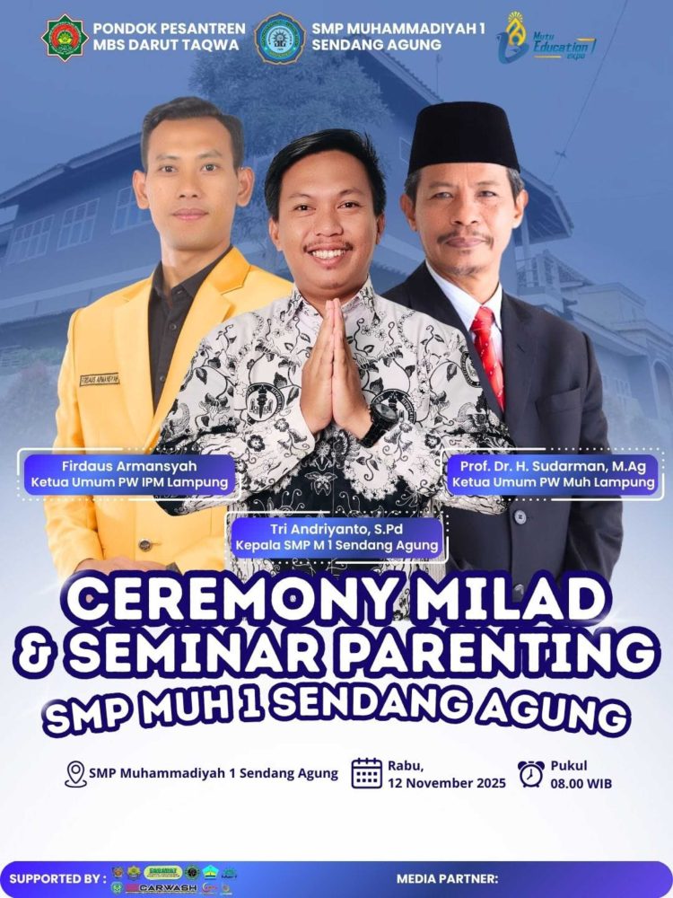 Milad ke-46 SMP Muhammadiyah 1 Sendangagung Akan Dihadiri Ketua PWM Lampung, Puncak Acara Penuh Lomba dan Semangat Pendidikan