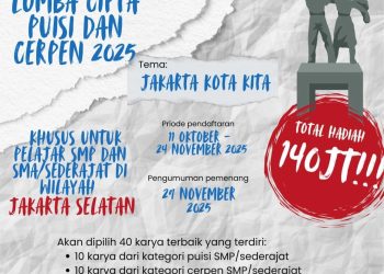 Ayo Ikut Lomba Menulis Sastra Berhadiah Total Rp140 Juta! Pelajar Jaksel Berlomba Jadi Penulis Muda Terbaik