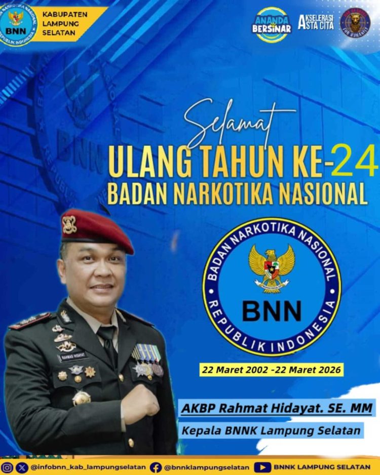 BNNK Lampung Selatan Gaungkan Program Ananda Bersinar di HUT BNN RI ke-24