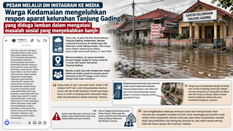 Diduga Akibat Drainase Tertutup, Banjir Rendam Rumah Warga Kedamaian