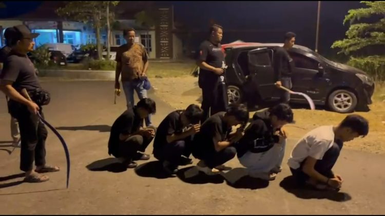 Enam Remaja Diciduk Polisi Usai Tawuran Tengah Malam di Pringsewu
