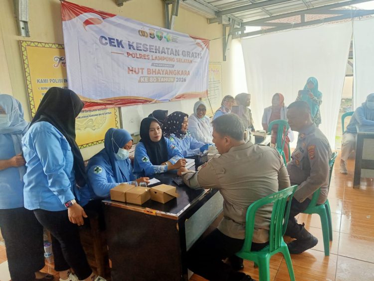 Hari Bhayangkara 2026, Polres Lampung Selatan Hadirkan Layanan Kesehatan Gratis untuk Masyarakat