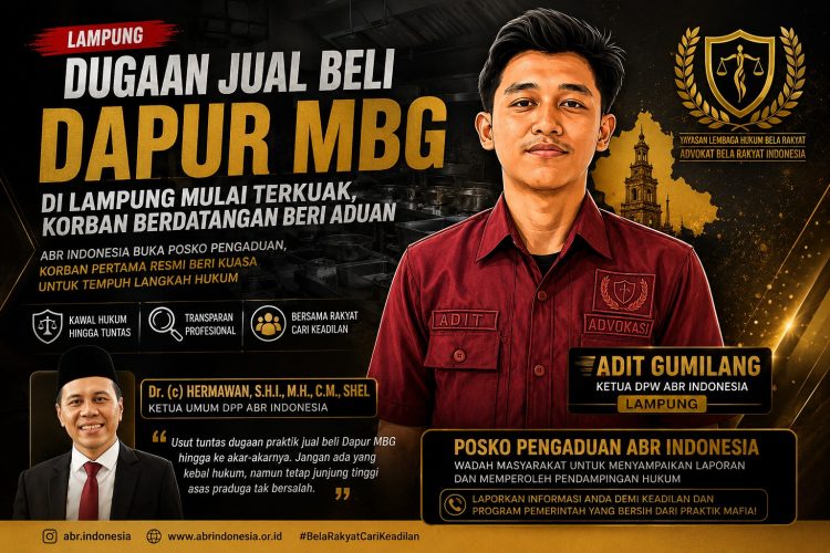 ABR Indonesia Desak Dugaan Jual Beli Dapur MBG di Lampung Diusut, Korban Mulai Melapor