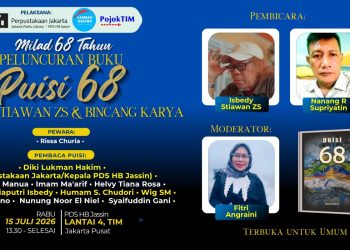 Dijuluki Paus Sastra Lampung, Isbedy Stiawan ZS Luncurkan Buku Puisi 68 di Jakarta