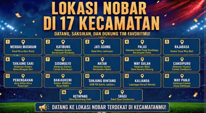 17 Kecamatan di Lampung Selatan Bakal Nobar Final Piala Dunia 2026, Ini Lokasinya