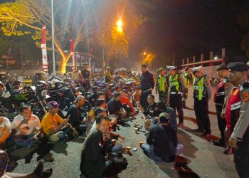 Cegah Gangguan Kamtibmas, Polres Lampung Selatan Gelar Patroli Gabungan di Kalianda