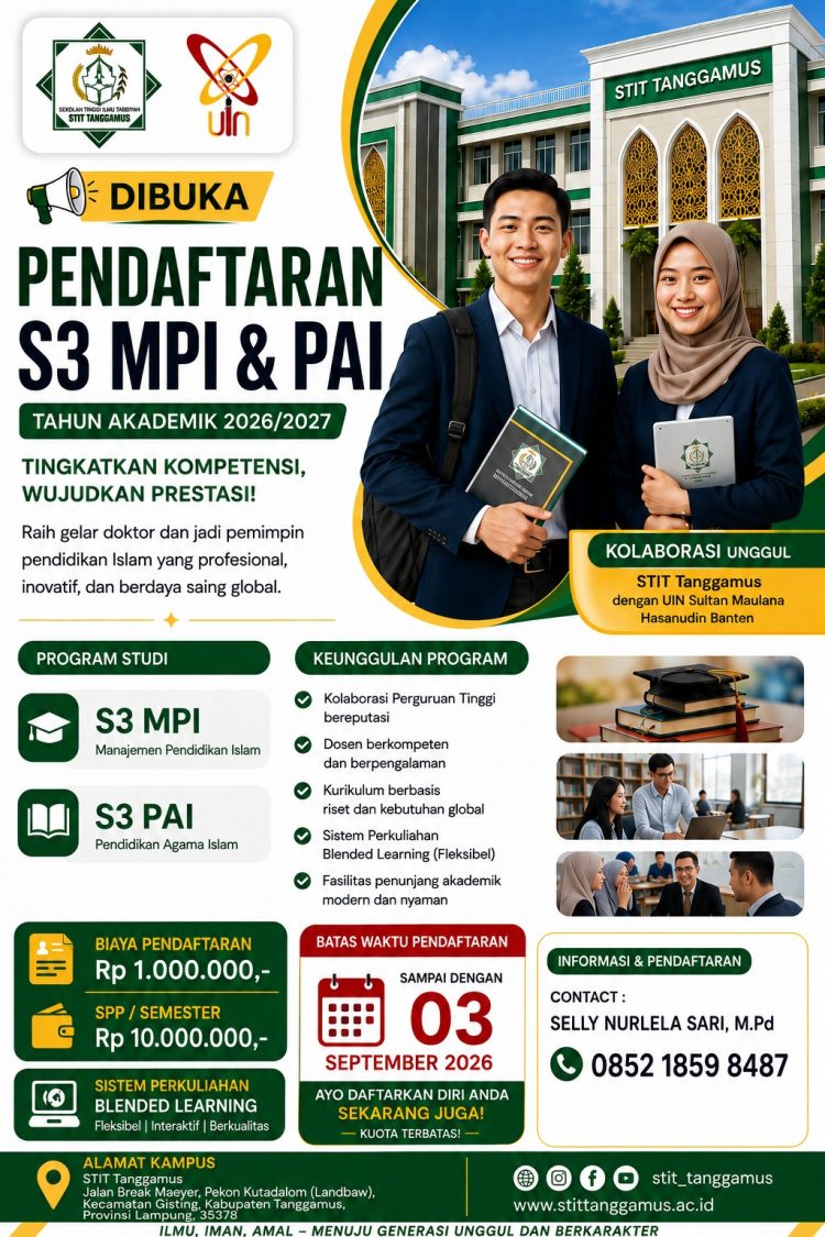 Akses Pendidikan Doktor Makin Dekat, STIT Tanggamus Buka S3 MPI dan PAI dengan Sistem Blended Learning