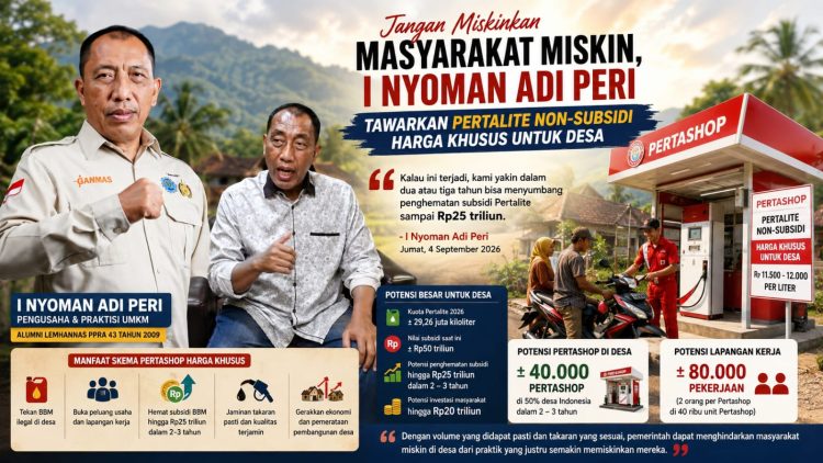 Pertalite Harga Khusus untuk Desa, I Nyoman Adi Peri Klaim Bisa Hemat Subsidi Rp25 Triliun