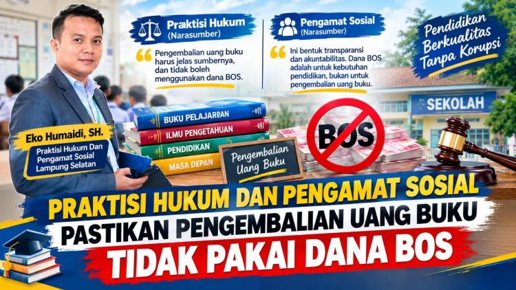 Jangan Sampai Dana BOS Jadi Jalan Pintas, Praktisi Hukum Soroti Pengembalian Uang Buku Siswa