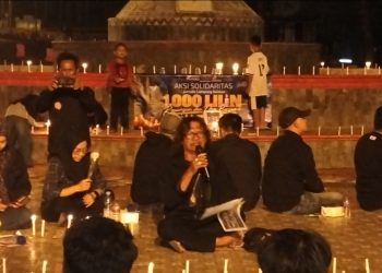 Selat Sunda Berduka, Ratusan Jurnalis Lampung Selatan Gelar Aksi 1.000 Lilin