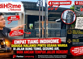 Empat Tahun Menunggu, Budi Keluhkan Tiang Diduga Milik IndiHome yang Ganggu Akses Usaha