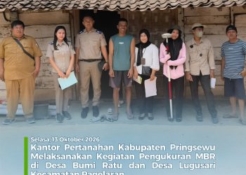 Kantah Pringsewu Dukung Pendaftaran Tanah MBR, Pengukuran Dilakukan di Dua Desa